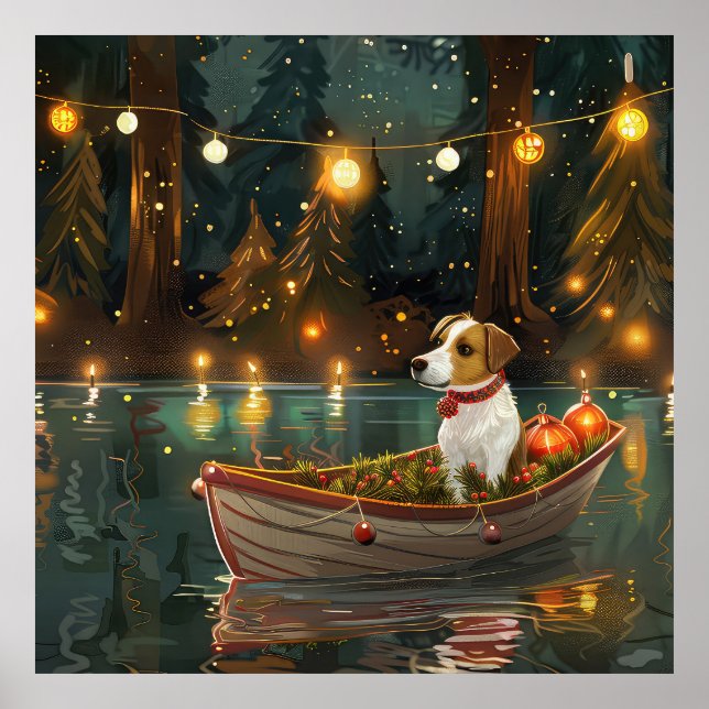 Affiche Jack Russell Christmas Festive Voyage (Devant)