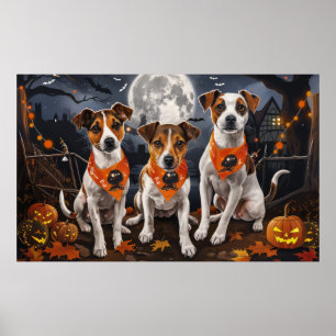 Affiche Jack Russell Halloween Épouvantable