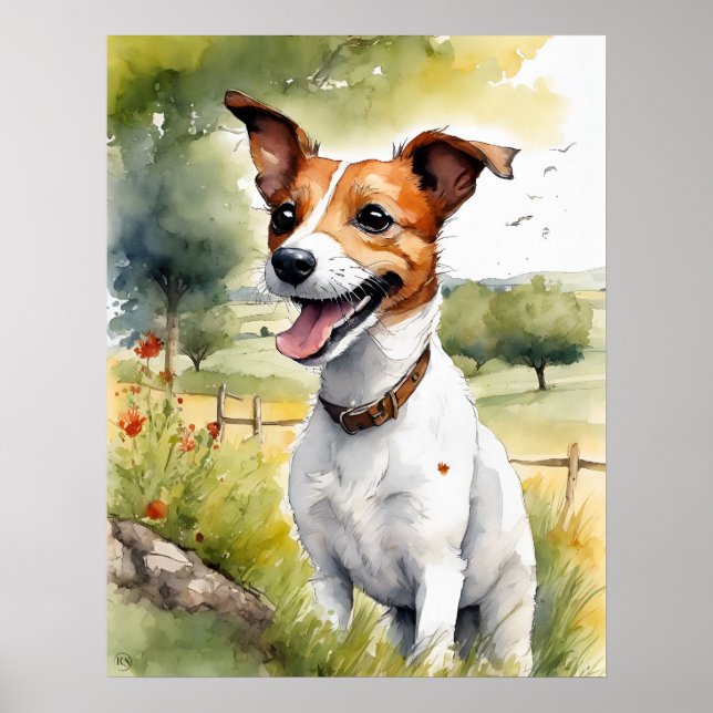 Affiche Jack Russell Terrier - Art Chien Imprimer (Devant)