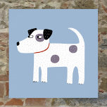 Affiche Jack Russell Terrier Chien<br><div class="desc">Un chien Jack Russell Terrier mignon mais fougueux sur un arrière - plan bleu. Ces charmants petits chiots sont aussi connus sous le nom de Parson Russell Terriers.</div>