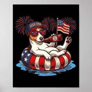 Affiche Jack Russell Terrier Chien 250ème Patriotique Amér