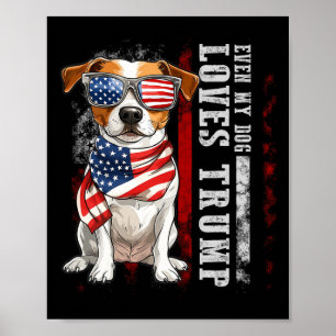 Affiche Jack Russell Terrier Même Mon Chien Aime Trump Drô