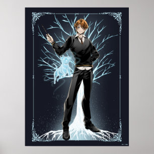 Affiche Jack Russell Terrier Patronus d'Anime Ron Weasley