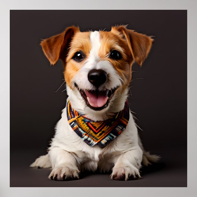 Affiche Jack Russell Terrier Realisme Portrait d'art (Devant)