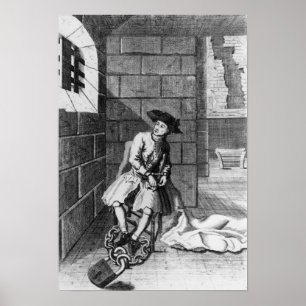 Affiche Jack Shepperd dans la prison de Newgate, 1724