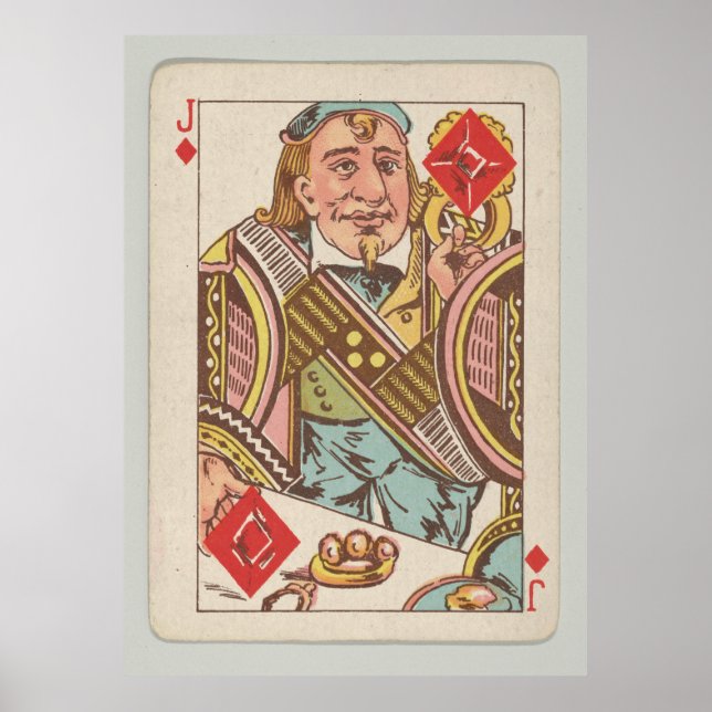 Affiche Jack vintage de Diamonds Playing Card (1889) (Devant)