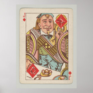Affiche Jack vintage de la carte de jeu de diamants (1889)