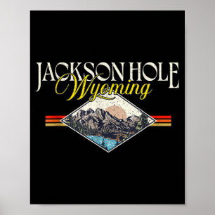 Affiche Jackson Hole Wyoming Grand Teton Montagnes Vintage