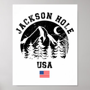 Affiche Jackson Hole Wyoming Station de ski alpin Amer