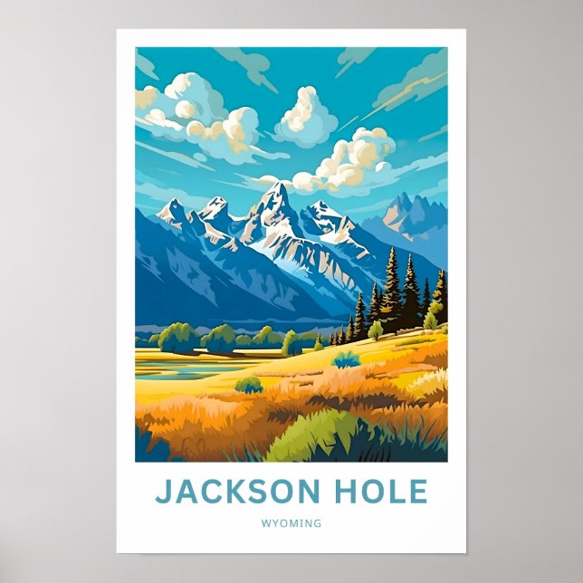 Affiche Jackson Hole Wyoming Travel Print (Devant)