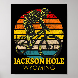 Affiche Jackson Hole Wyoming Vélo Tout Terrain Rétro VTT
