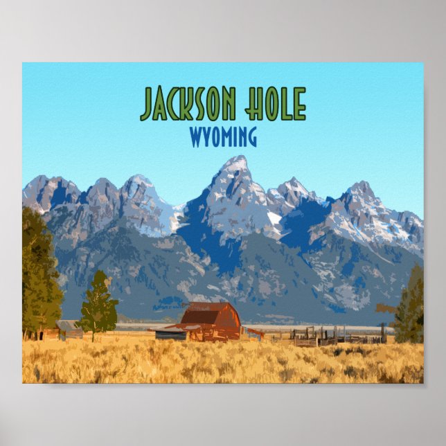 Affiche Jackson Hole Wyoming Vintage