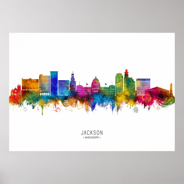 Affiche Jackson Mississippi Skyline (Devant)