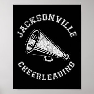 Affiche Jacksonville Cheer Distressed Retro années 90 Pom-
