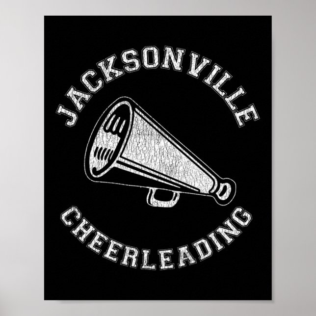 Affiche Jacksonville Cheer Distressed Retro années 90 Pom- (Devant)
