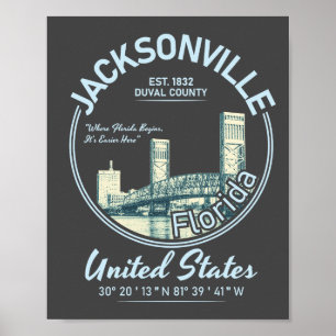 AFFICHE JACKSONVILLE - FLORIDA VINTAGE