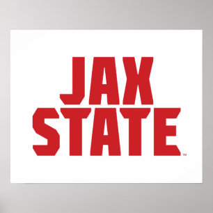Affiche Jacksonville State University JAX STATE Bold Red