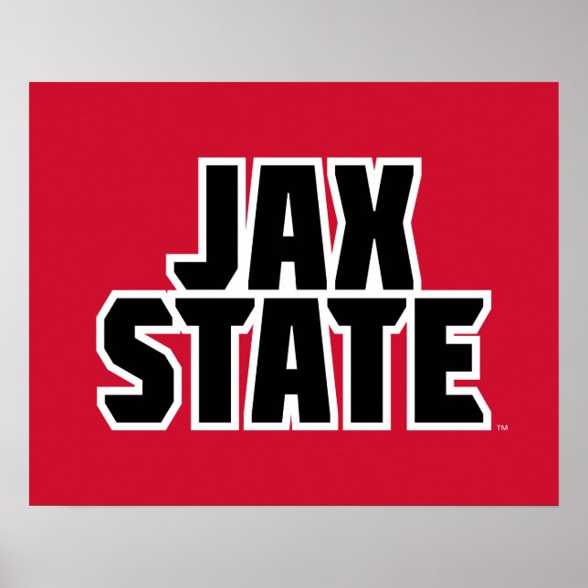 Affiche Jacksonville State University JAX STATE Bold Text (Devant)