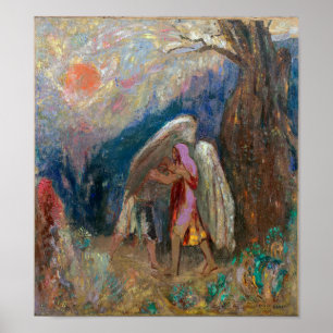 Affiche Jacob et l'ange   Odilon Redon  