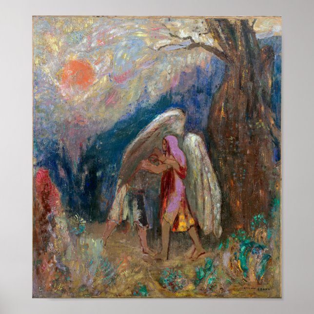 Affiche Jacob et l'ange | Odilon Redon | (Devant)