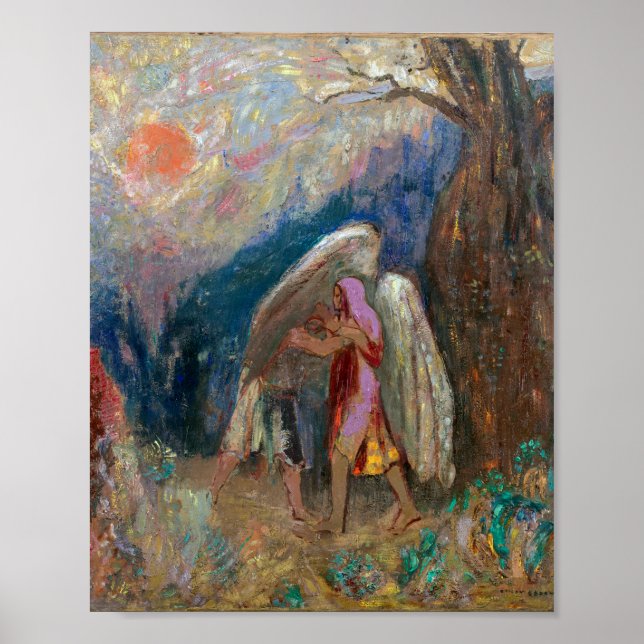 Affiche Jacob et l'Ange | Odilon Redon | (Devant)