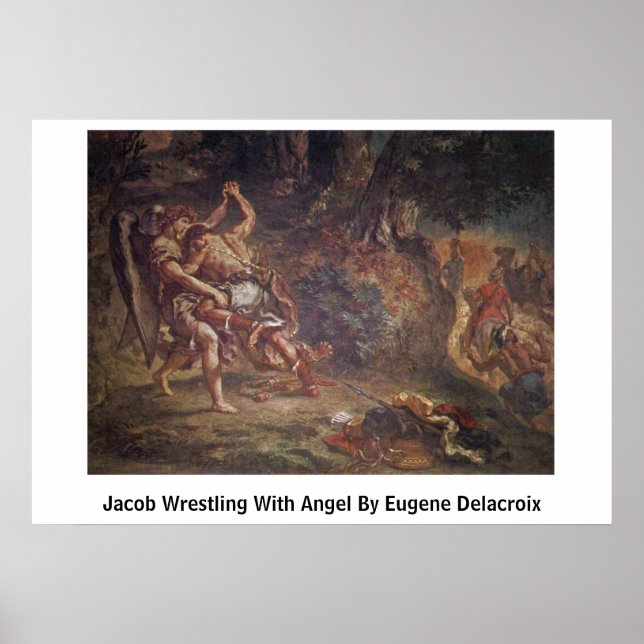 Affiche Jacob Lutte Avec Angel Par Eugene Delacroix (Devant)