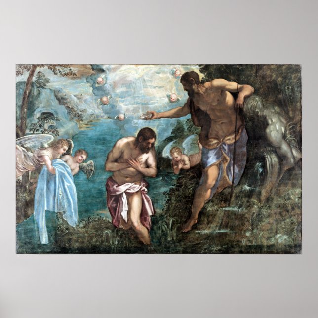 Affiche Jacopo Tintoretto Baptême du Christ (Devant)