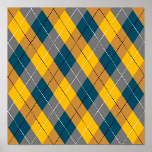 Affiche Jacquard de couleurs d'automne Motif géométrique
