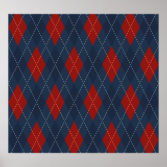 Affiche Jacquard Royal Bleu Motif de Noël (Devant)
