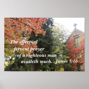 Affiche Jacques 5:16 La prière fervente effective d'un