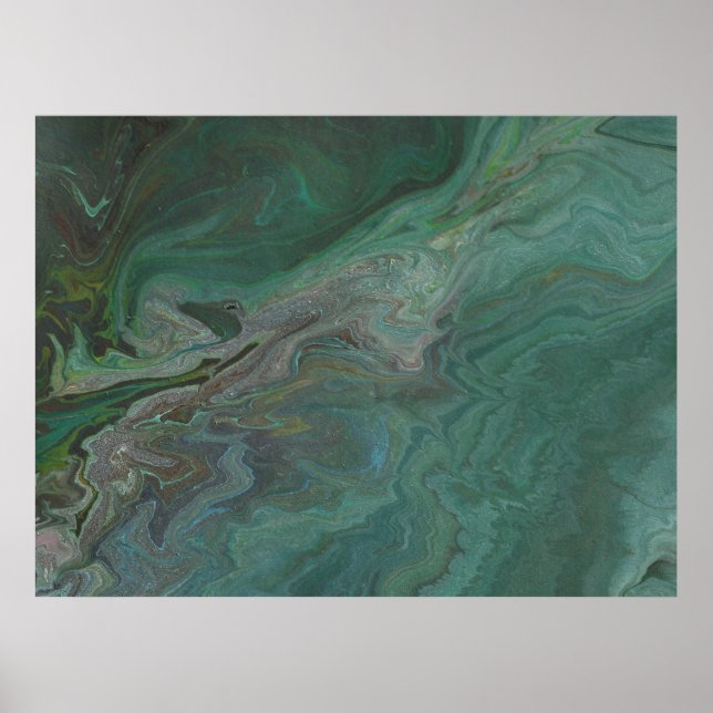 Affiche Jade 2 Vert Profond Abstrait (Devant)
