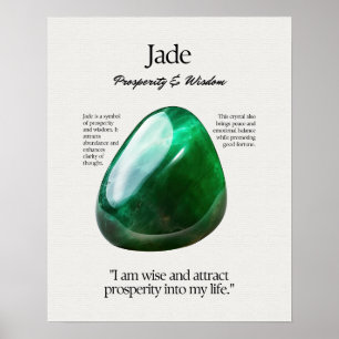 Affiche Jade Gem Crystal Signification Card