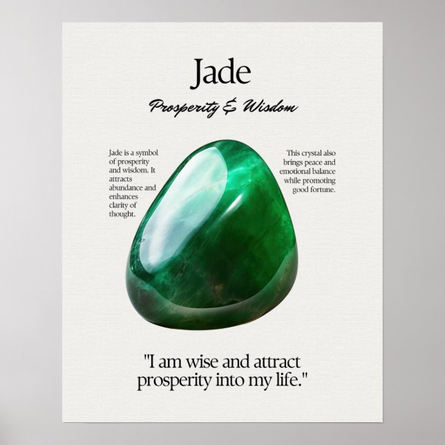 Affiche Jade Gem Crystal Signification Card (Devant)