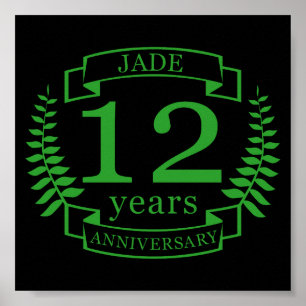 Affiche Jade Gemstone mariage anniversaire 12 ans