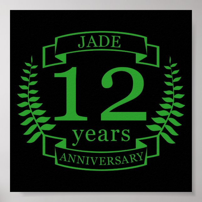 Affiche Jade Gemstone mariage anniversaire 12 ans (Devant)