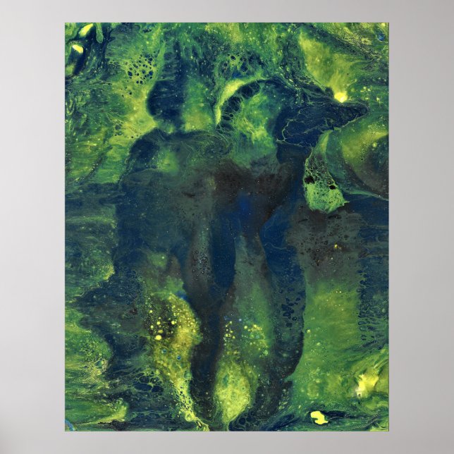 Affiche Jaded Lover 1 Deep Green Abstract Art Print (Devant)