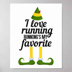 Affiche J'adore courir, courir est mon Noël drôle préféré