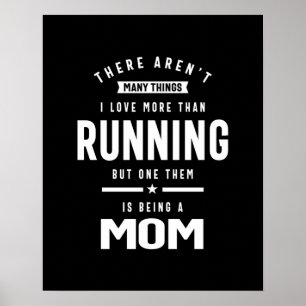 Affiche J'adore courir. J'aime être une maman