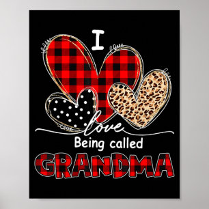 Affiche J'adore être appelée grand-mère grand-mère à carre