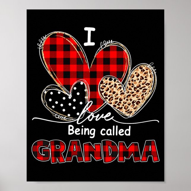 Affiche J'adore être appelée grand-mère grand-mère à carre (Devant)