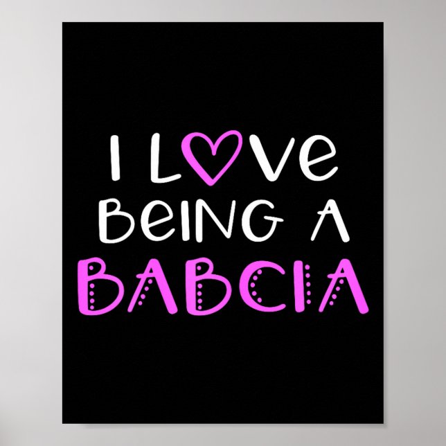 Affiche J'adore être une babcia mignonne cool (Devant)