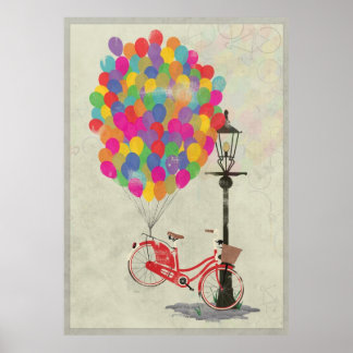 Affiche J'adore faire du vélo avec des ballons !