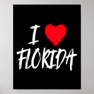 Affiche J'adore Floride Etats-Unis Amérique Vacances Plage