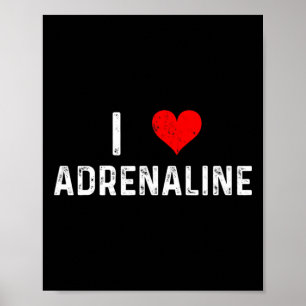 Affiche J'adore l'adrénaline Cœur Surf Sky Diving Ski 