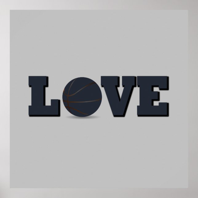 Affiche j'adore le basket-ball (Devant)