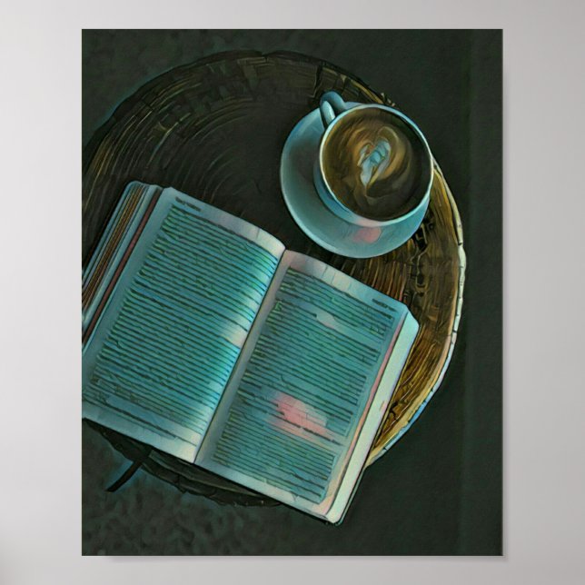 Affiche J'adore le café et les livres (Devant)