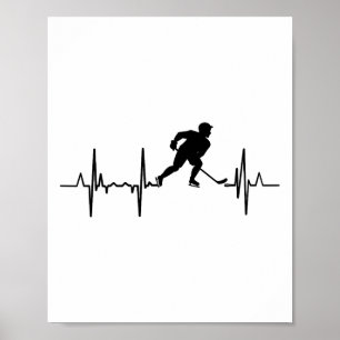 Affiche J'adore le cardiogramme de hockey en ligne