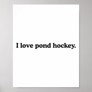 Affiche J'adore le hockey sur étang - Amateur de sport de 