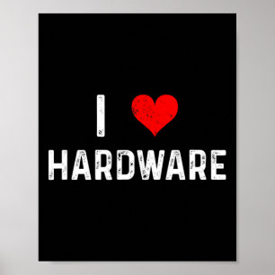 Affiche J'adore le matériel - Cœur PC Joueur Jeux Construc
