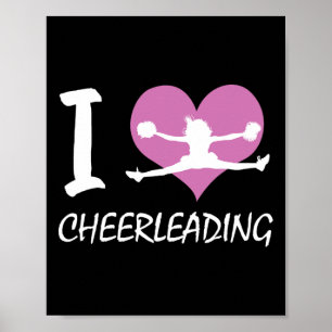 Affiche J'adore les cadeaux mignons de cheerleading